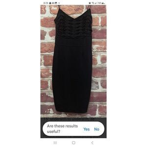 * ISLA Black Top Rusching Spaghetti straps Dress